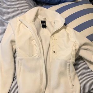 White North Face zip up jacket